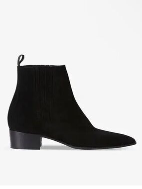 The Kooples suede black heeled cowboy boots ankle Chelsea sz 41 10